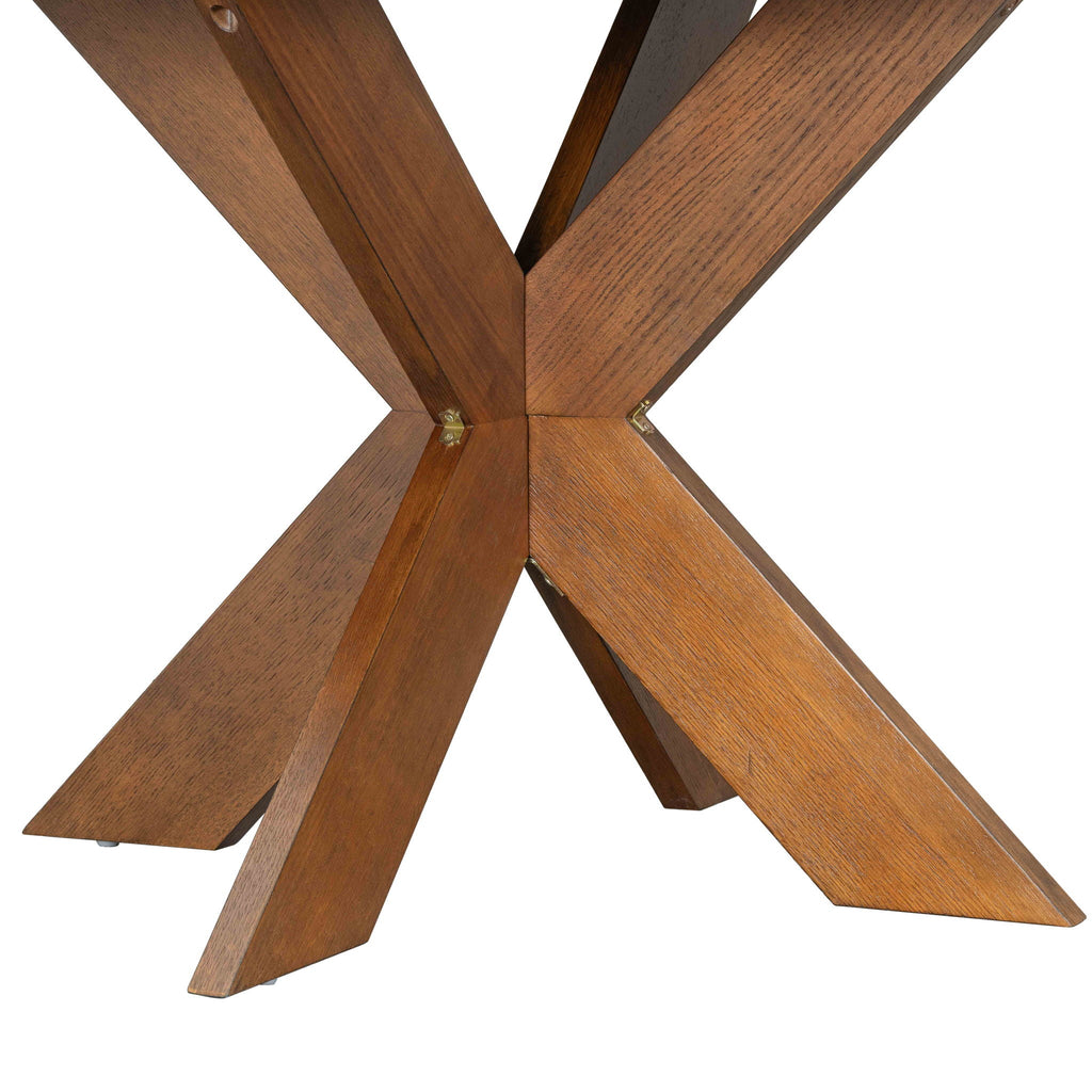 Round Dining Table with Durable MDF Construction - Cherry
