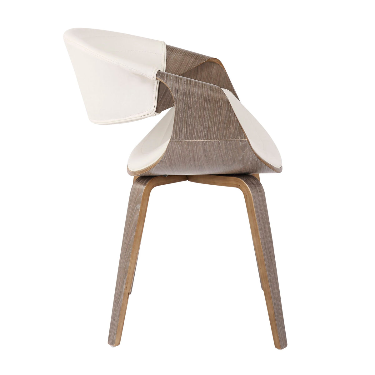 Mid-Century Modern Dining Chair with Bent Wood Legs - Black, Gray, Beige, White