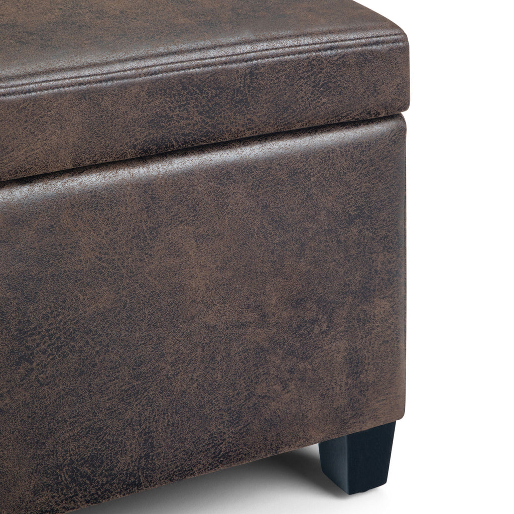 Avalon Contemporary Storage Ottoman Bench with Large Storage - Black, Dark Brown, Dark Gray