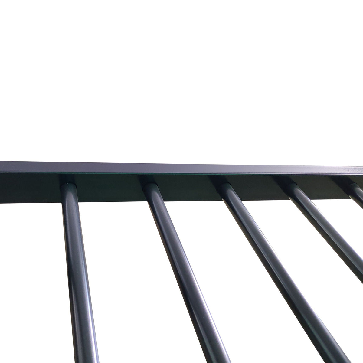 Full Size Triple Bunk Bed with Sturdy Metal Frame and Safe Stairs - Black