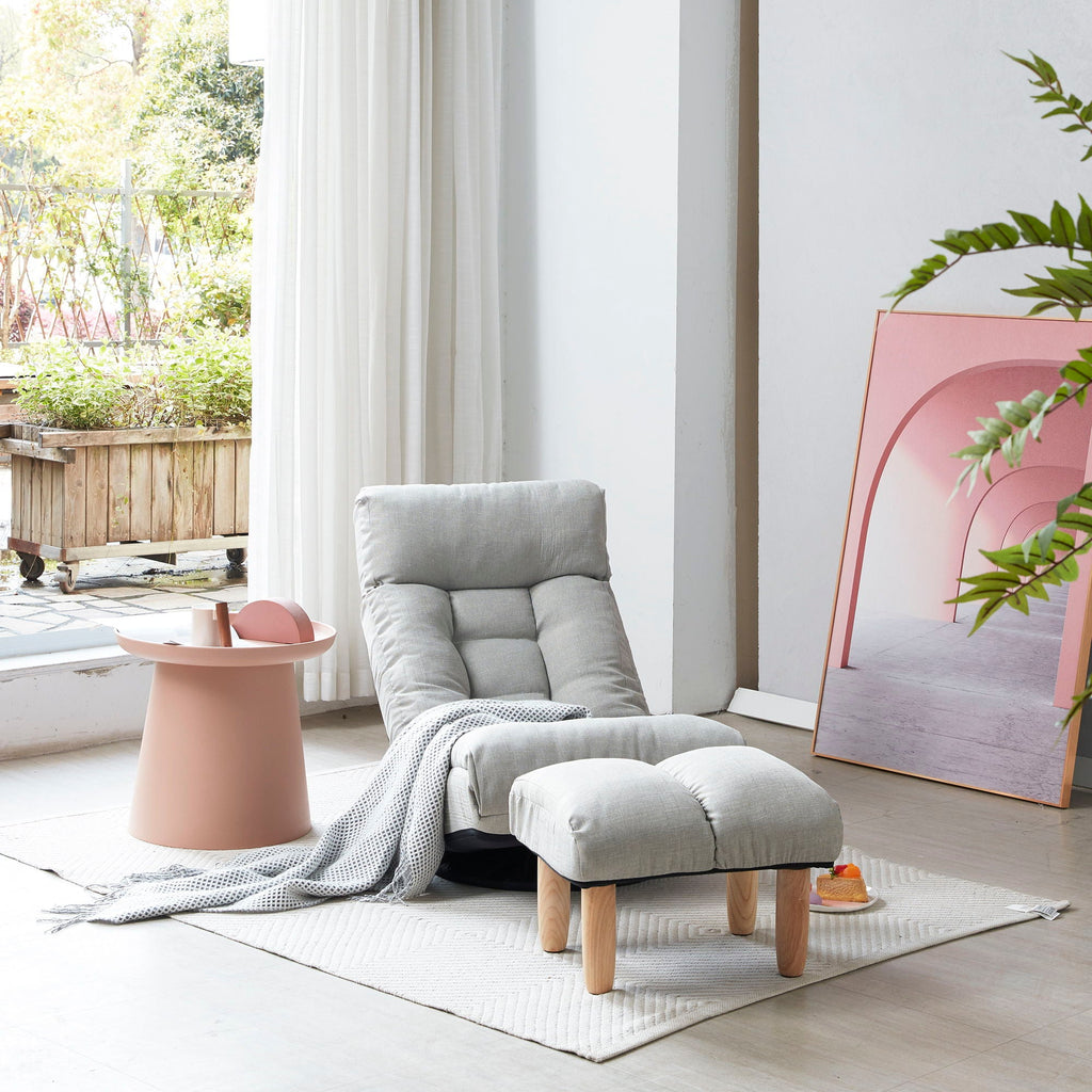 Adjustable Japanese Reclining Floor Chair Sofa With Metal Frame