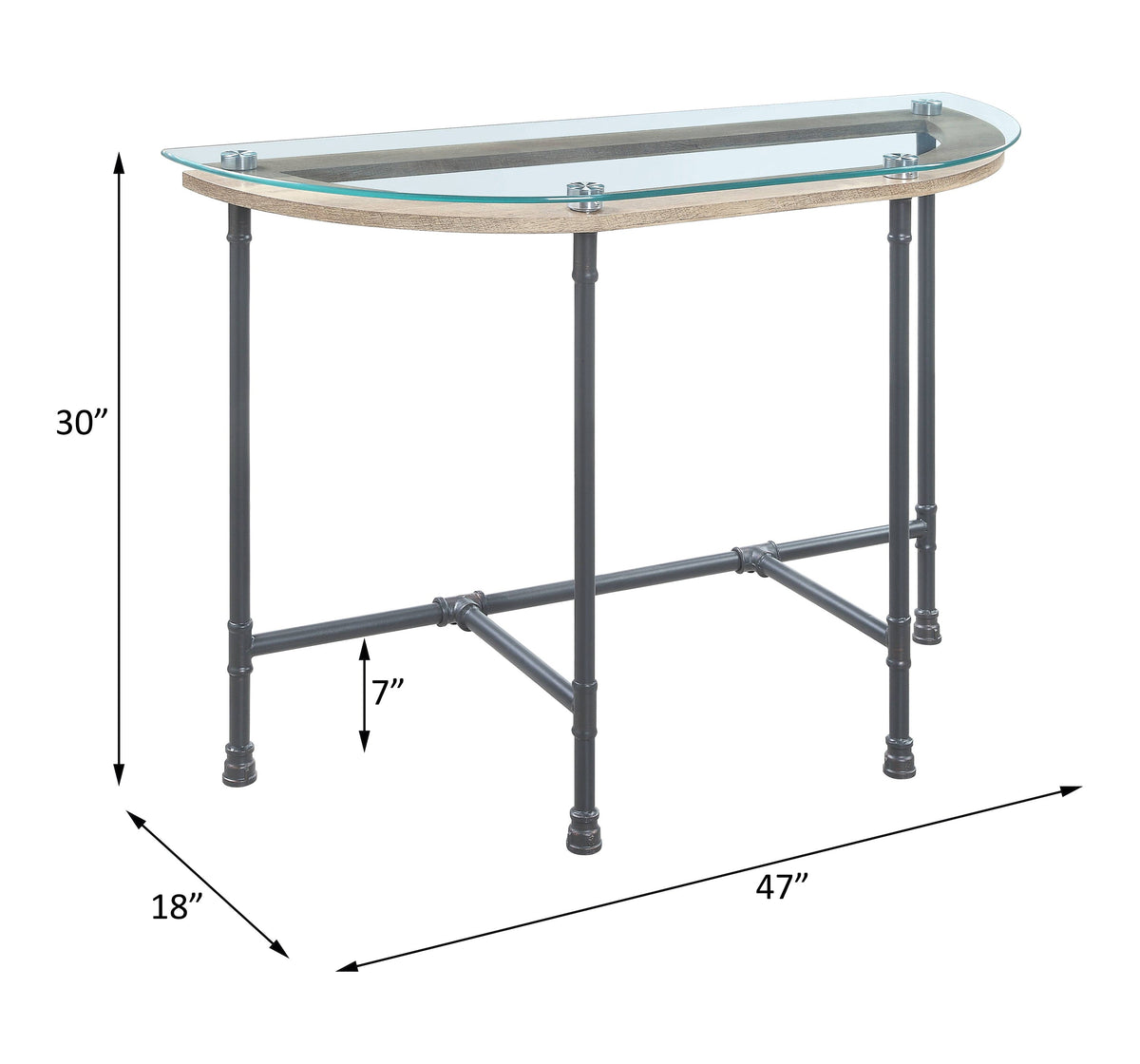Brantley Clear Glass & Sandy Table with Tempered Glass Top - Clear/Sandy