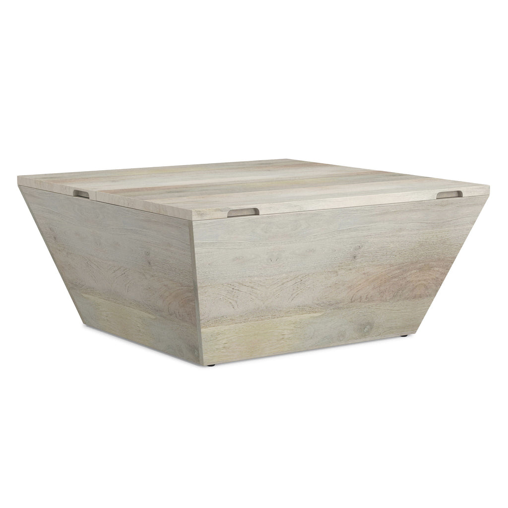 Handcrafted Square Coffee Table with Brass Trim - Multiple Finishes