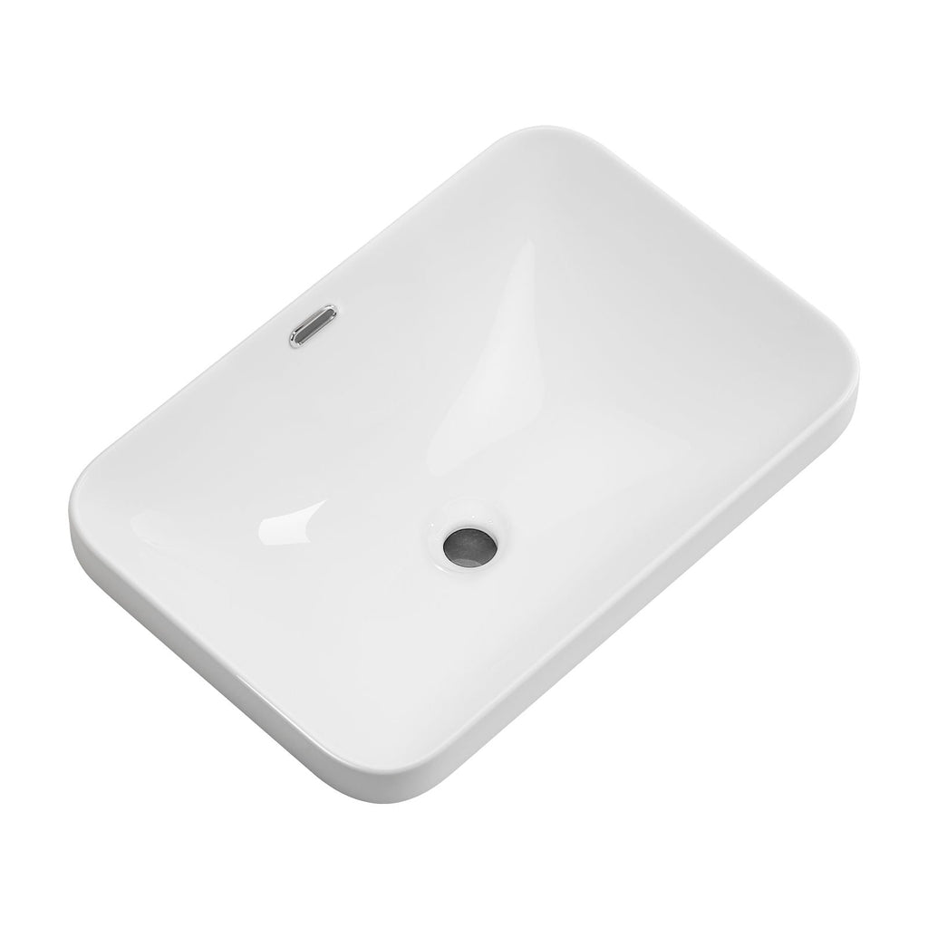 Undermount Bathroom Sink with Seamless Integration - Milk White