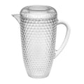Diamond Cut Unbreakable Plastic Water Pitcher with Lid - Clear Acrylic