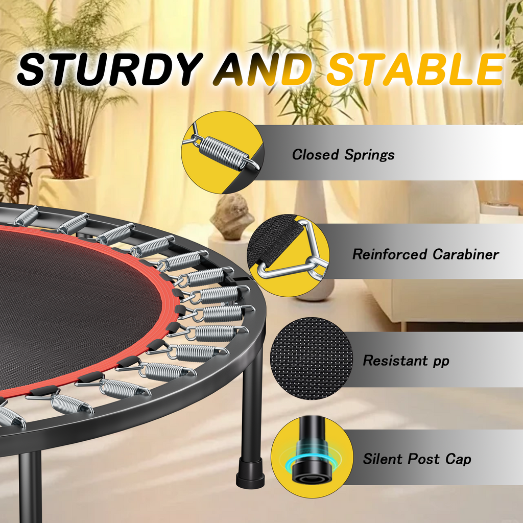 40 Inch Foldable Trampoline with Adjustable Handle - Standard Spring