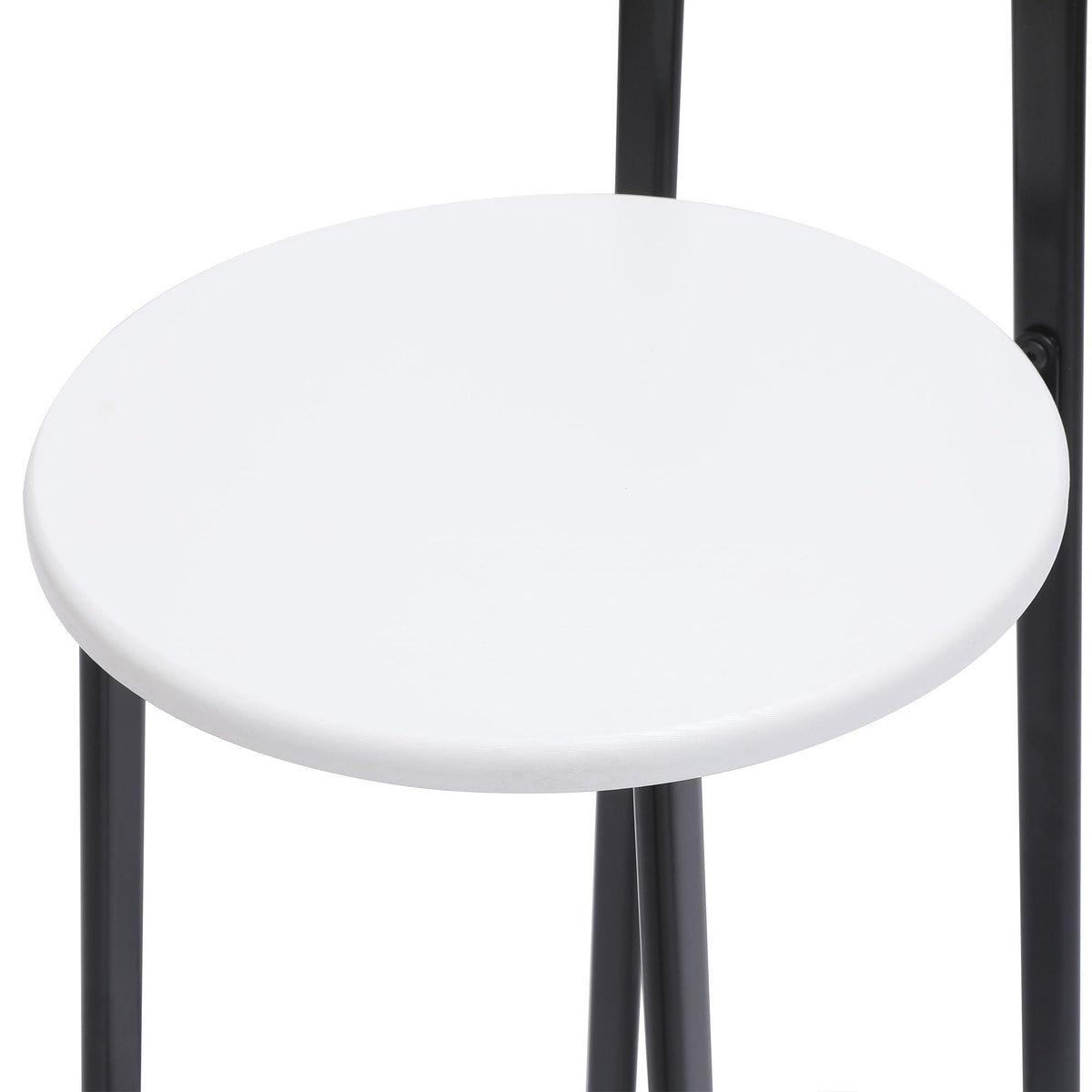 Modern Bar Stools with Backrest for Kitchen – Set of 3 – White or Black