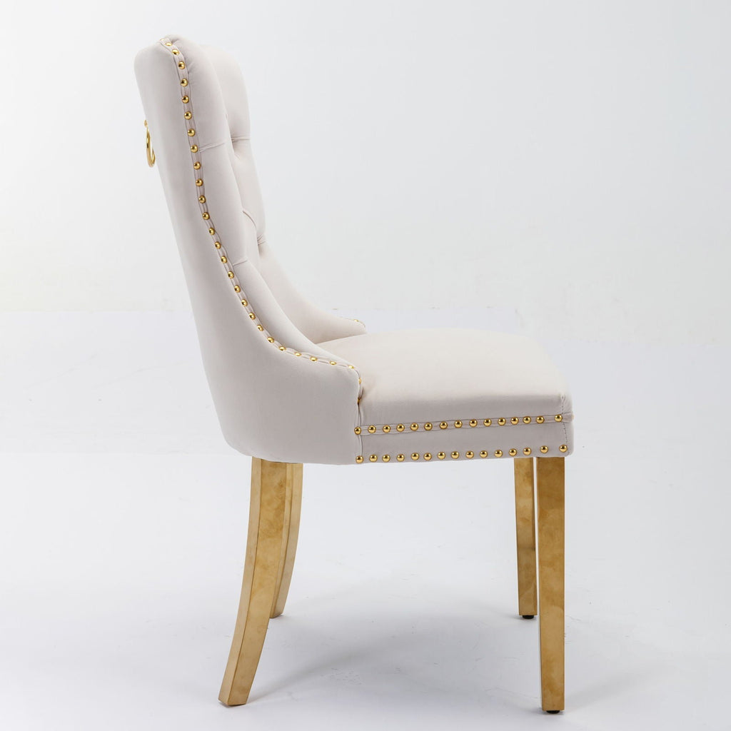 Modern Tufted Dining Chair Set of 2 with Velvet Upholstery - Nikki Collection