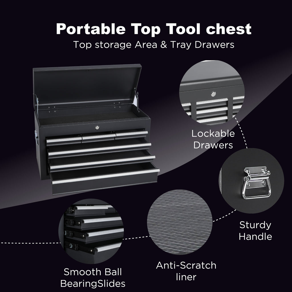 8-Drawer Rolling Tool Storage Cabinet with Detachable Top - Steel