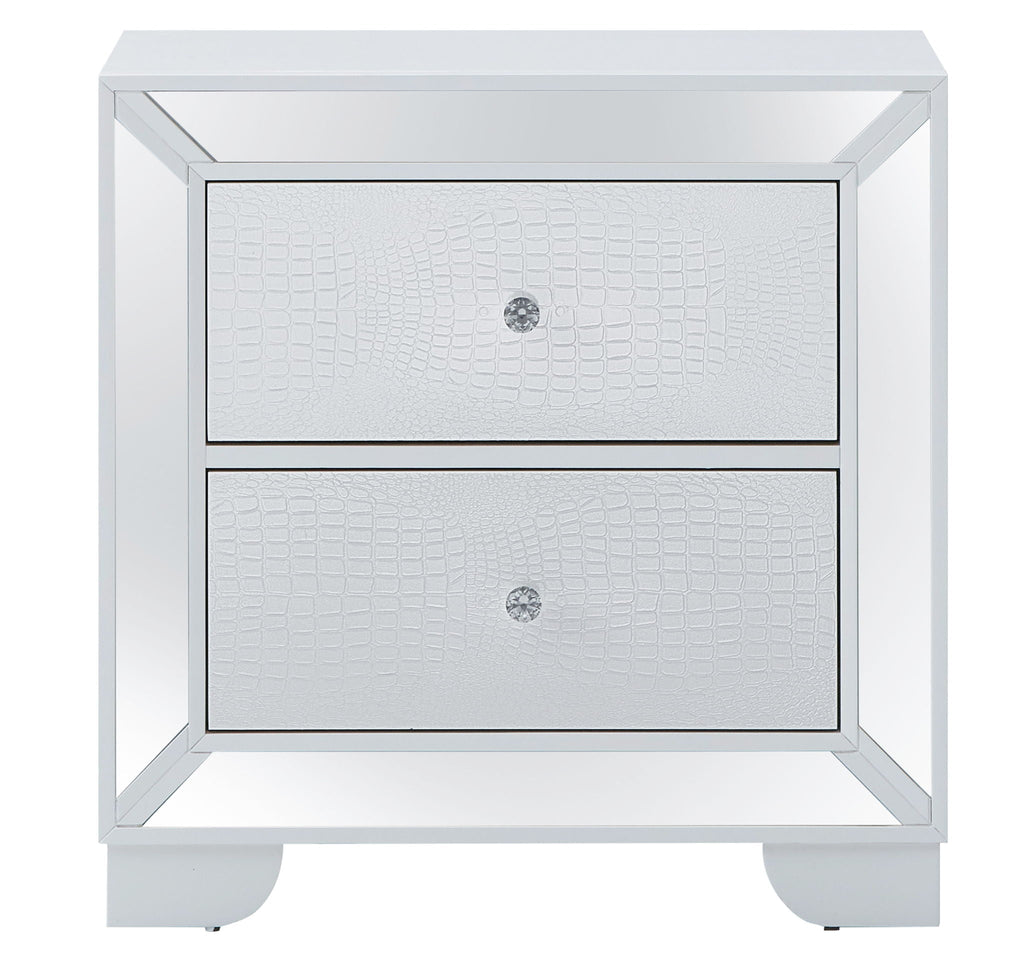 Contemporary Nightstand with Durable Construction - Silver Champagne