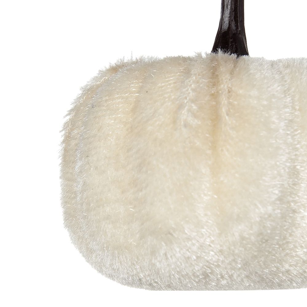 White Velvet Pumpkin Set with Mesh Bag - Sculptures & Figurines