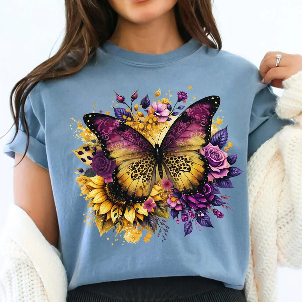Floral Butterfly Graphic Tee