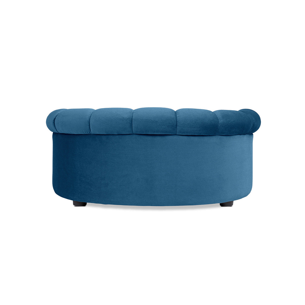 Halle 35.5" Rolled Arm Channel-Tufted Dog Sofa Bed with Velvet Upholstery - Satin