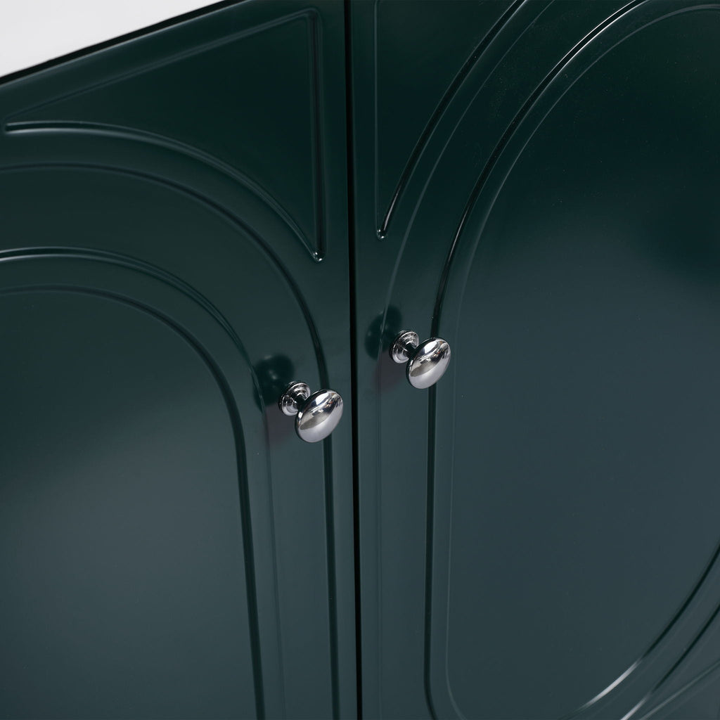 Modern Freestanding Bathroom Vanity with Soft Close Cabinet Doors - Pearl Silver, White, or Dark Green
