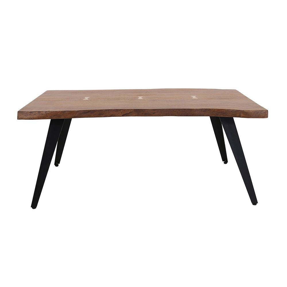Natural Wood Coffee Table with Acacia Top - Brown