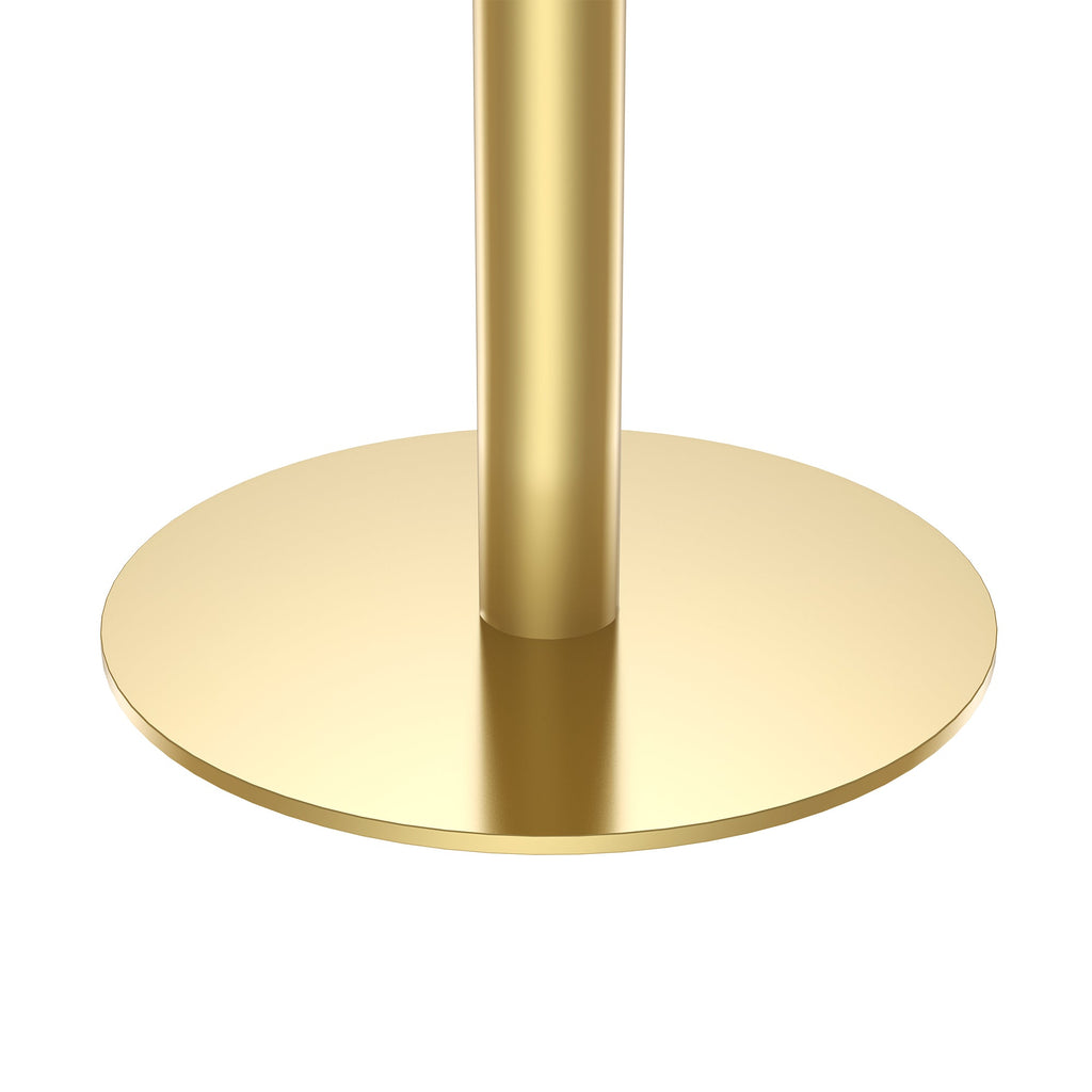 Round Modern Tulip Dining Table with Sintered Stone Top - Faux Marble