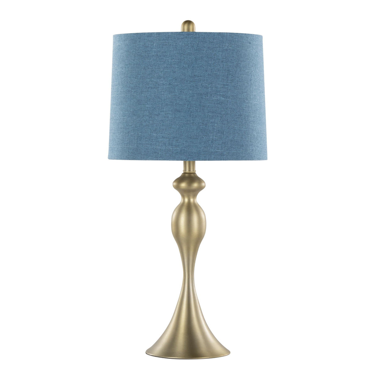 Contemporary Blue Table Lamp Set with Double-Layered Shade - Set of 2