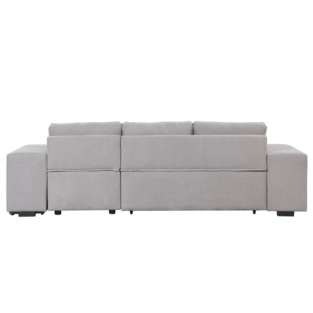 Reversible L-Shape Sleeper Sectional Sofa with Storage Chaise and 2 Stools - Multiple Colors