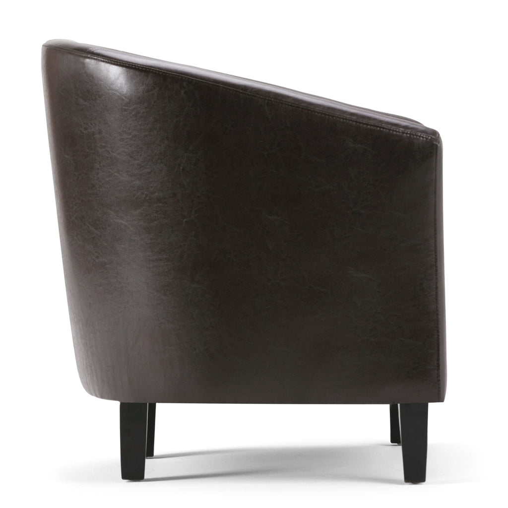 Transitional Tub Chair with Curved Back and Removable Cushion - Multiple Colors