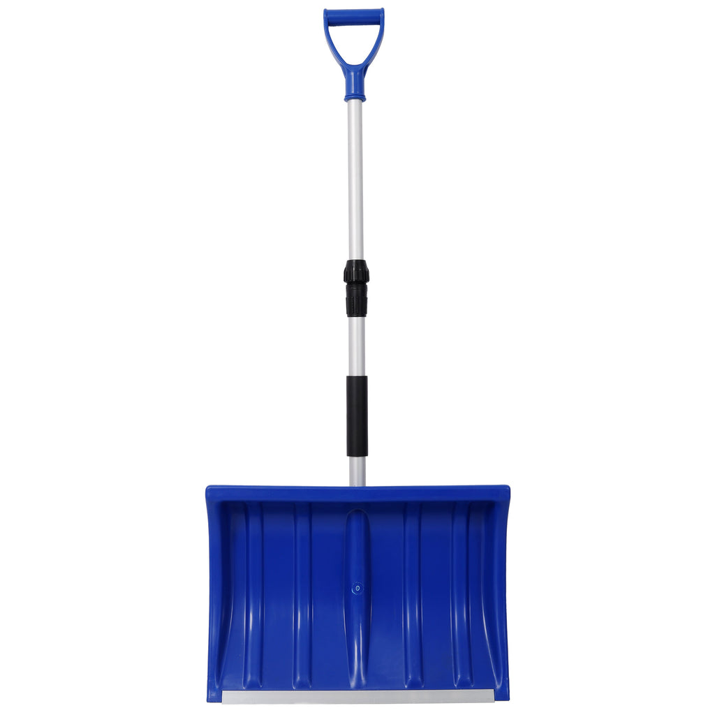 Portable Adjustable Height Snow Shovel with D-Grip Handle - Silver
