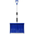 Portable Adjustable Height Snow Shovel with D-Grip Handle - Silver