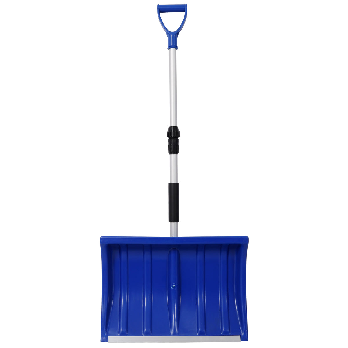 Portable Adjustable Height Snow Shovel with D-Grip Handle - Silver