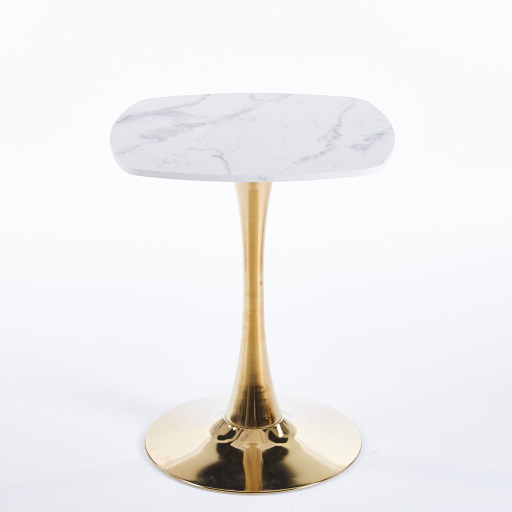 Square Tulip Dining Table For 2 - 4 People - Golden / White