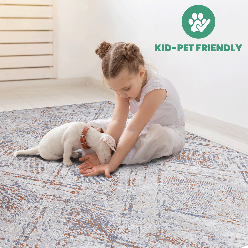 NAAR PAYAS Collection 2X8 Beige / Geometric Runner Rug