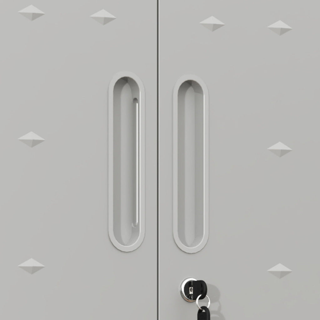 Metal Wall Mounted Tool Storage Cabinet with 2 Locking Doors and Adjustable Shelf - Gray or Black