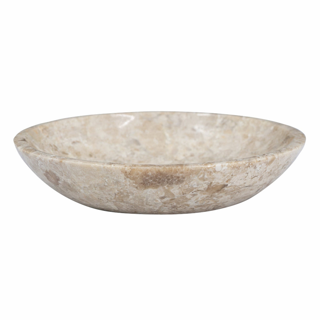 Round Marble Decorative Bowl with Smooth Finish - Cream