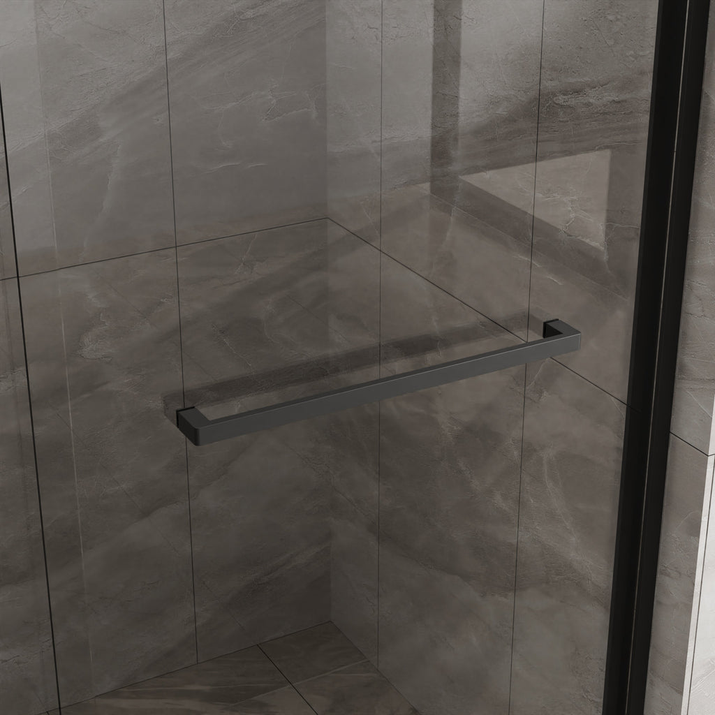 Double Sliding Glass Shower Door with Dual-Direction Opening - Clear Glass