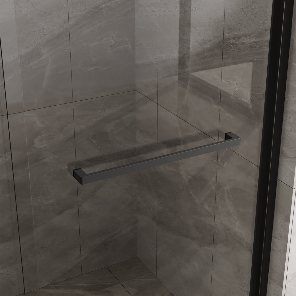 Double Sliding Glass Shower Door with Dual-Direction Opening - Clear Glass