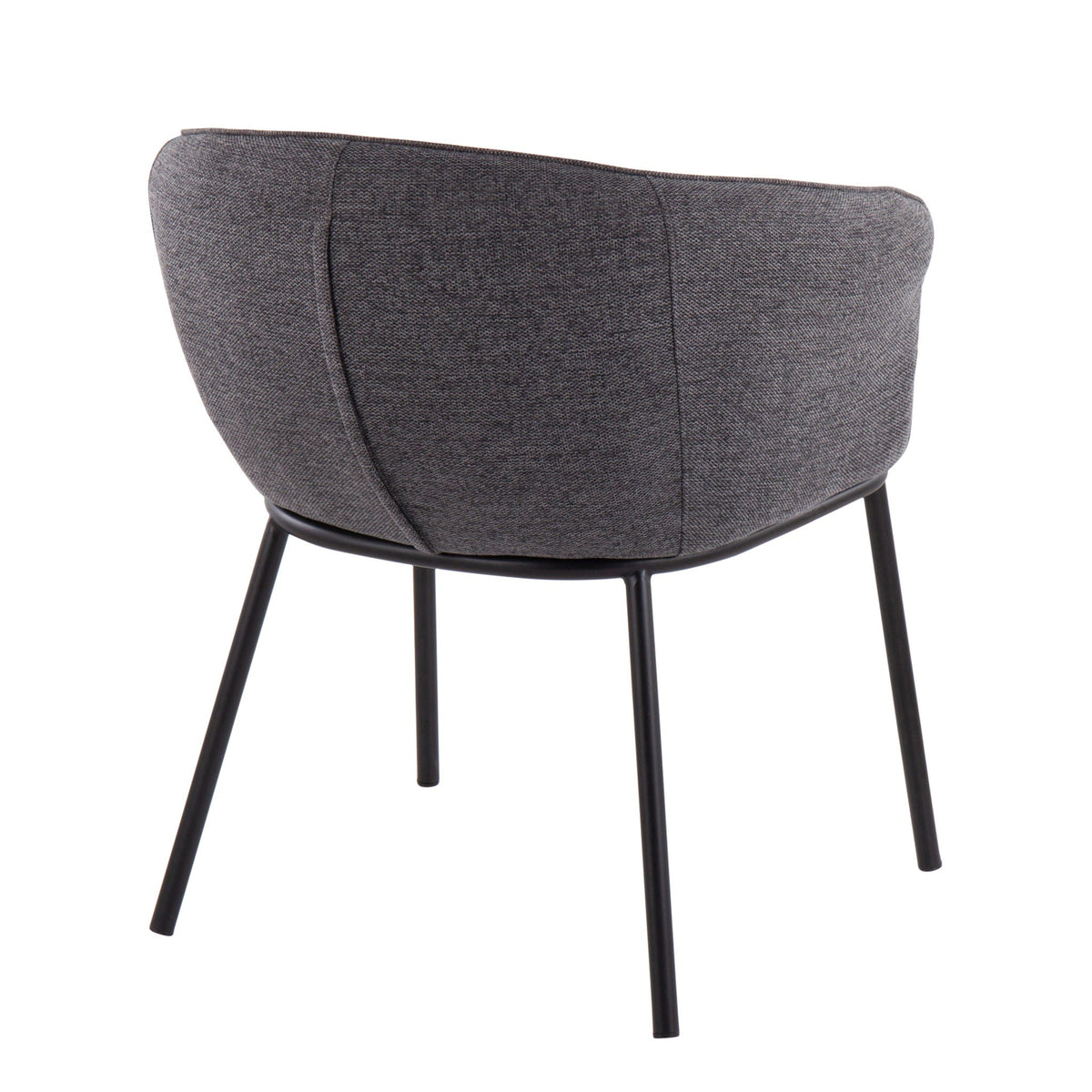 Contemporary Side Chair with Padded Seat and Black Metal Frame - Charcoal