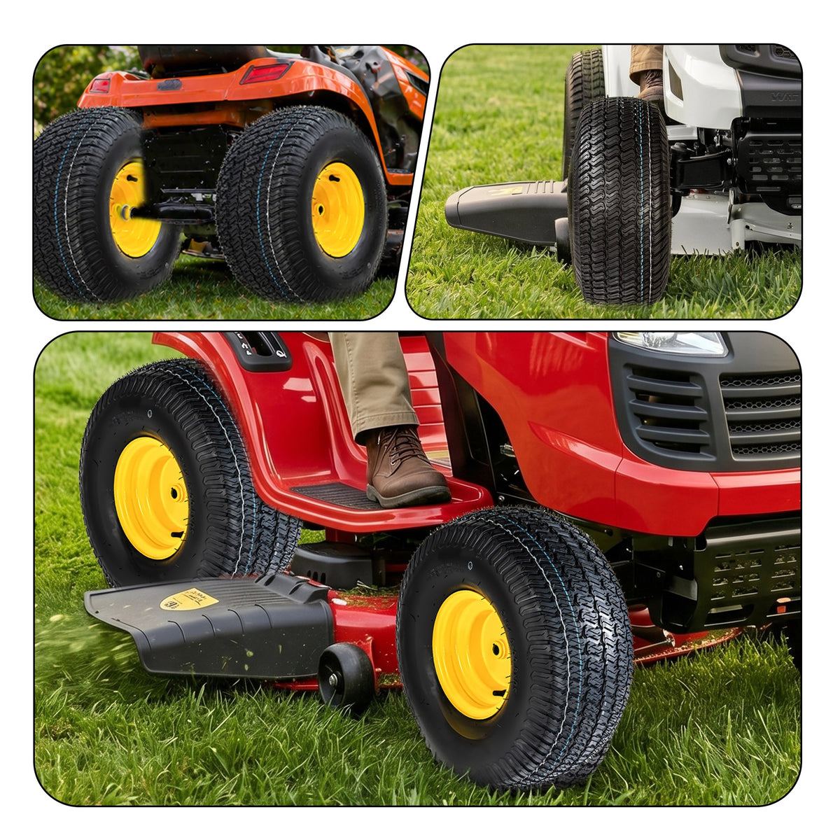 Heavy Duty Lawn Mower Tires and Wheel Assembly Set of 2 – 20x8.00-8