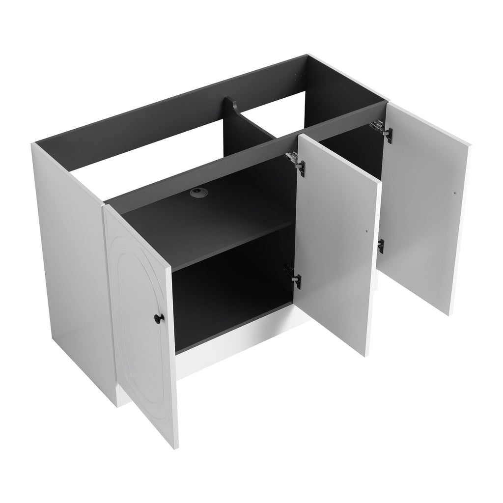 Modern Freestanding Bathroom Vanity with Soft Close Cabinet Doors - Pearl Silver, White, or Dark Green