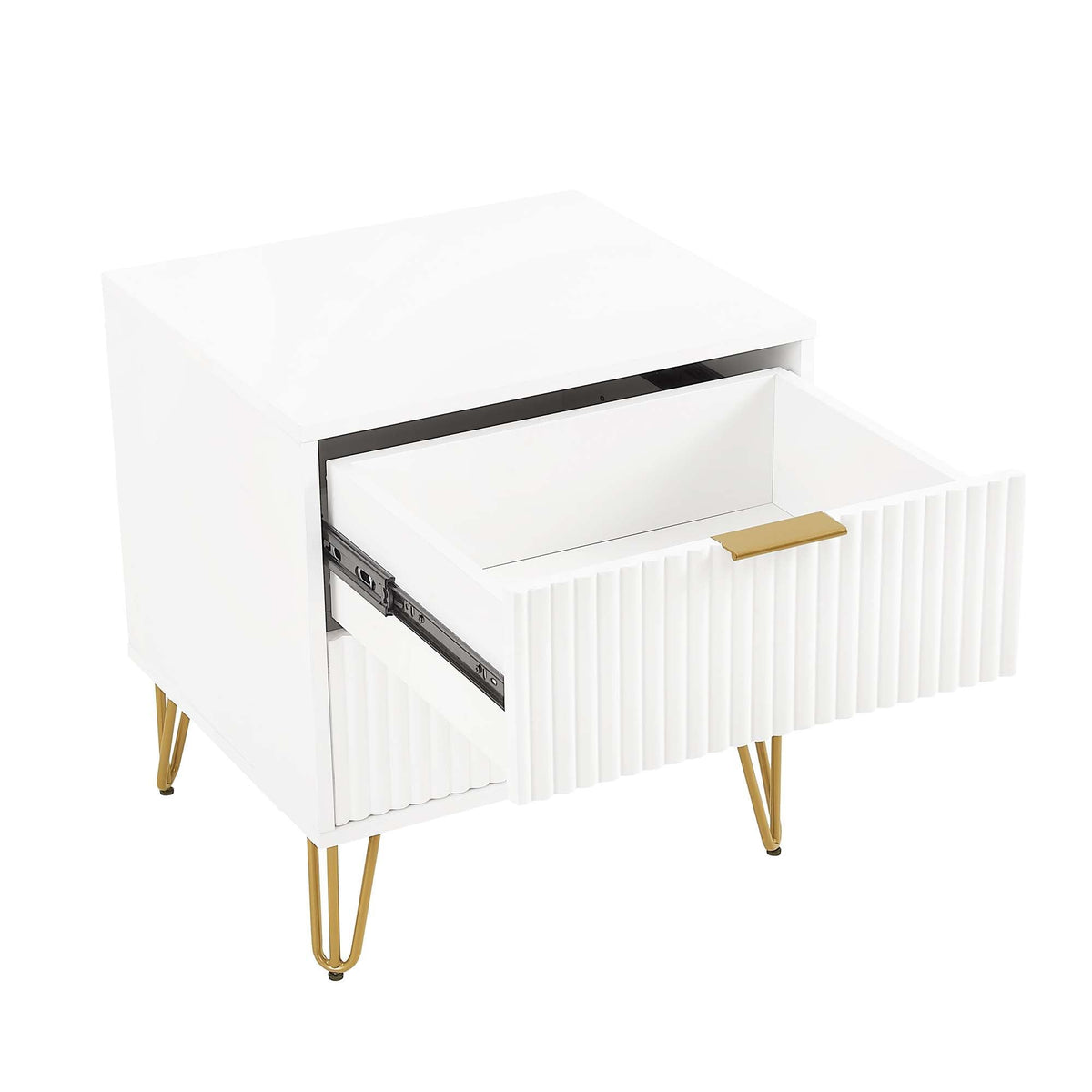 Dumbo Nightstand with 2 Drawers and Fluted Fronts – Multiple Colors