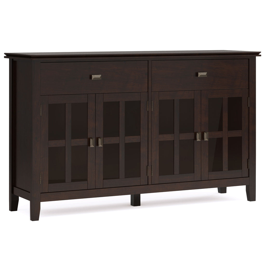 Artisan 4 Door Sideboard Buffet with Adjustable Shelves - Dark Brown or Black