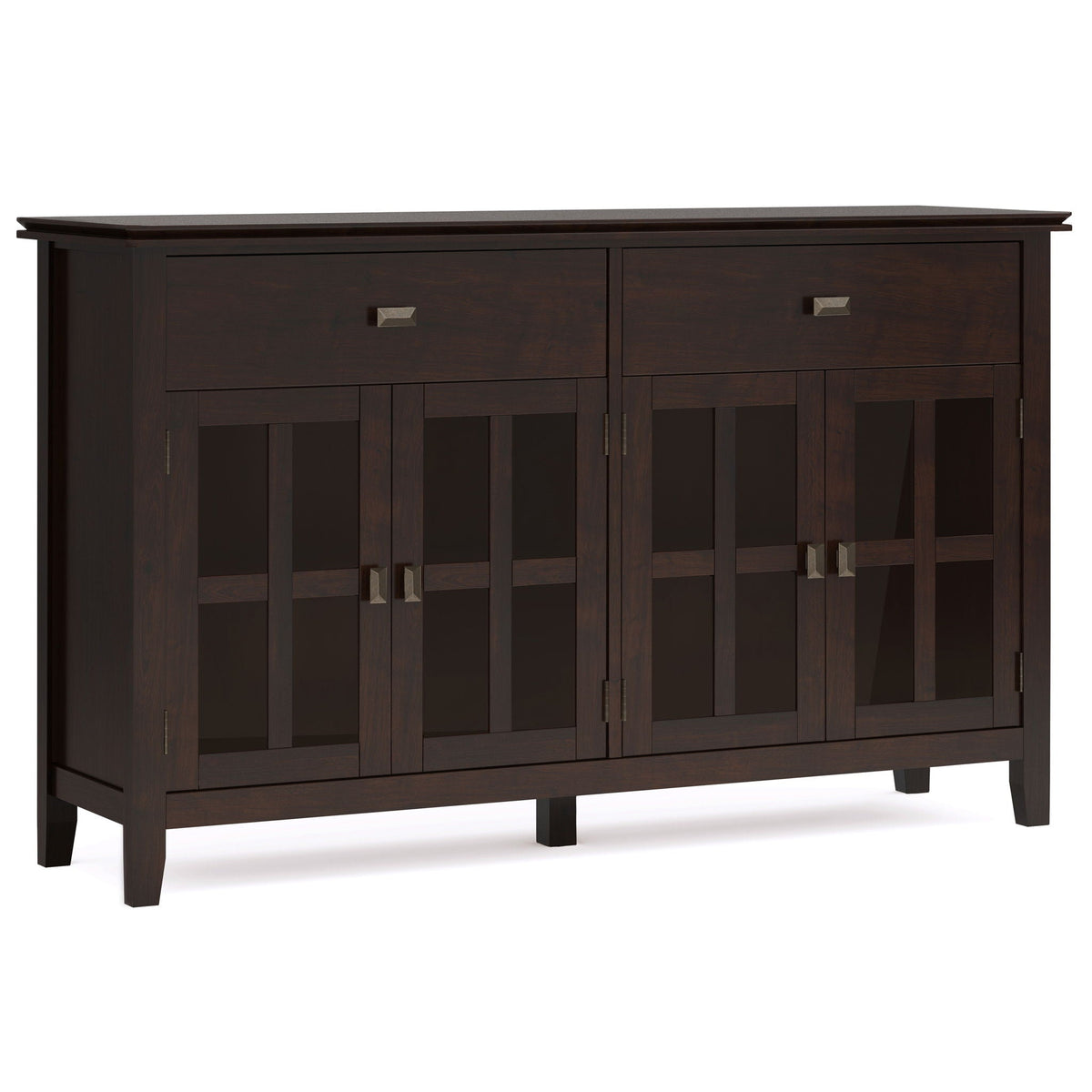 Artisan 4 Door Sideboard Buffet with Adjustable Shelves - Dark Brown or Black