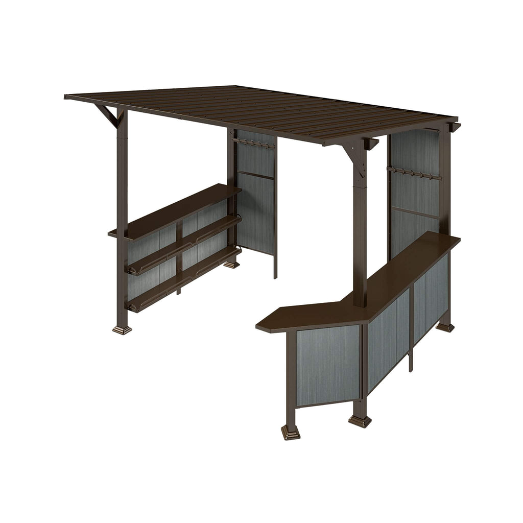 [09X10FT] Premium Outdoor Hardtop Grill Gazebo With Shelves (SAK90431)