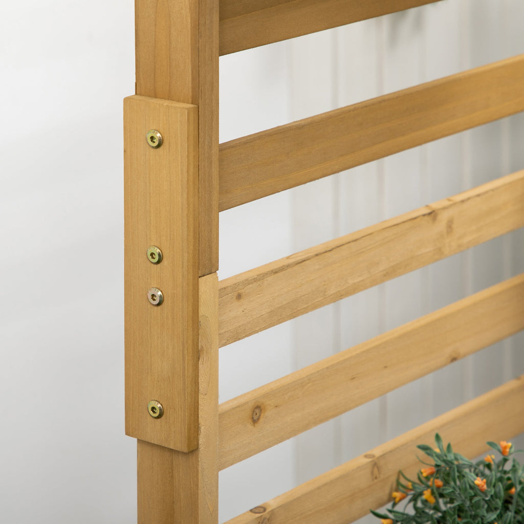 Wooden Plant Trellis Stand with 5 Planter Boxes - Natural Fir