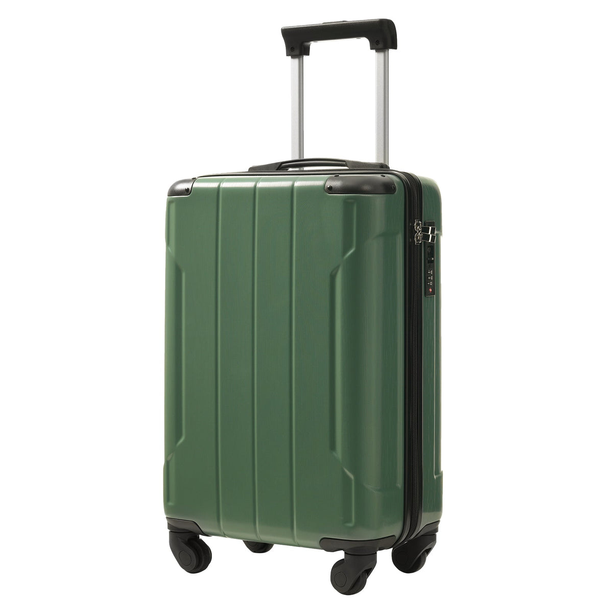 20-Inch Hardshell Carry-On Luggage with Spinner Wheels - Black