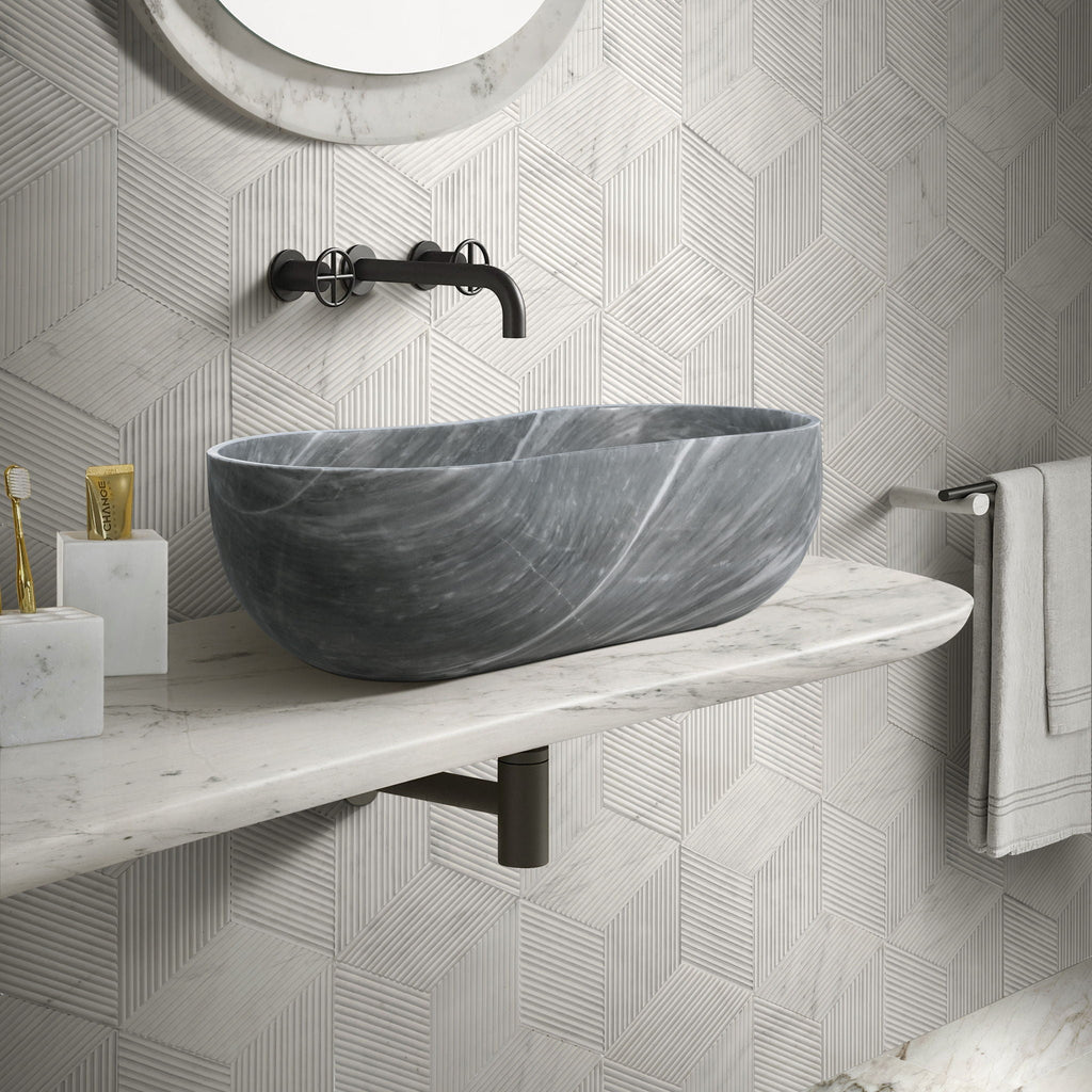 Bathroom Vessel Sink With Wavy Design