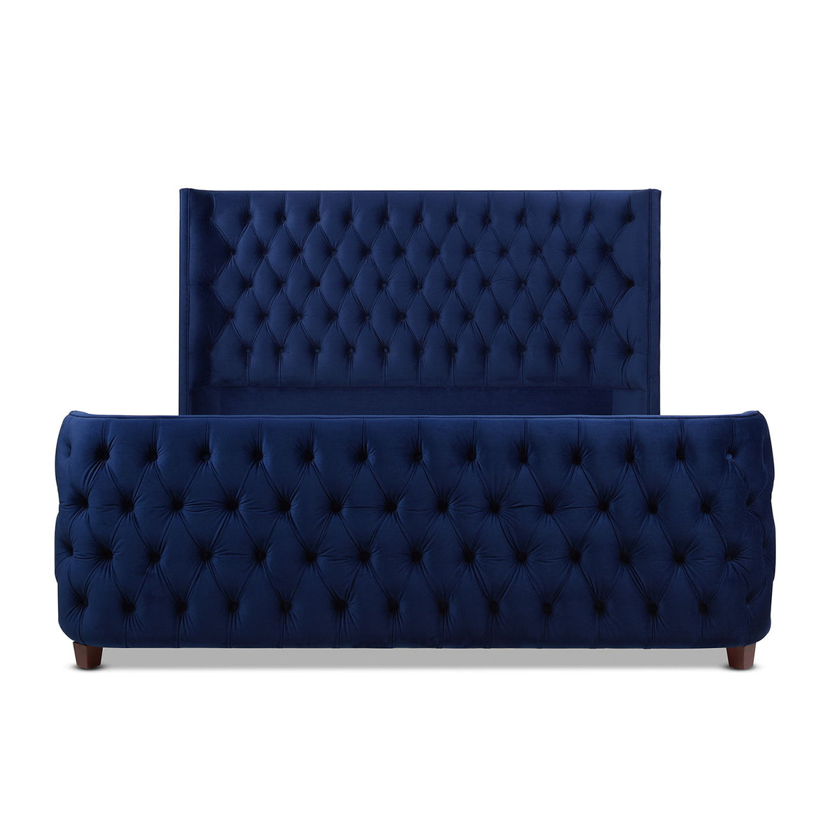 Tufted Panel Bed with Wingback Headboard and Footboard - Multiple Colors