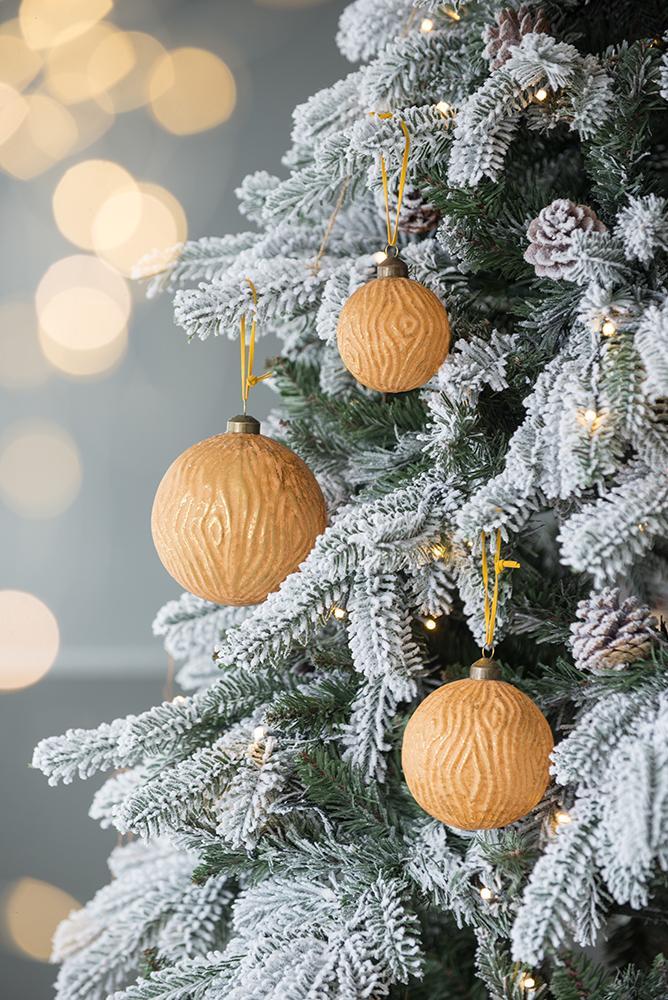 Glass Christmas Ball Ornaments with Decorative Finish - Green, Gold, Red