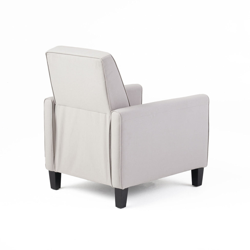Upholstered Push Back Recliner Chair with Adjustable Recline - Multiple Colors