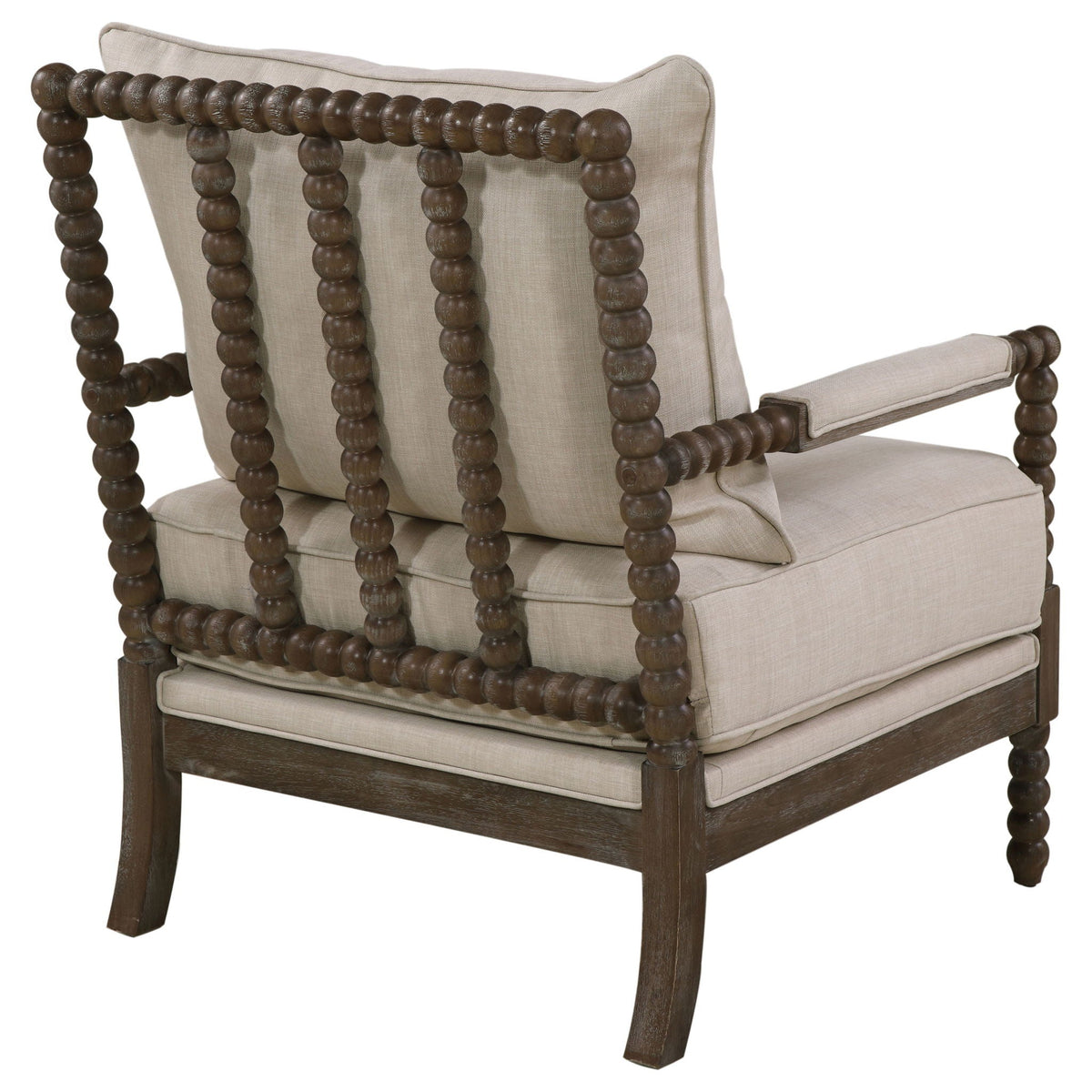 Removable Back Accent Chair with Plush Cushion - Beige, White, or Dark Gray