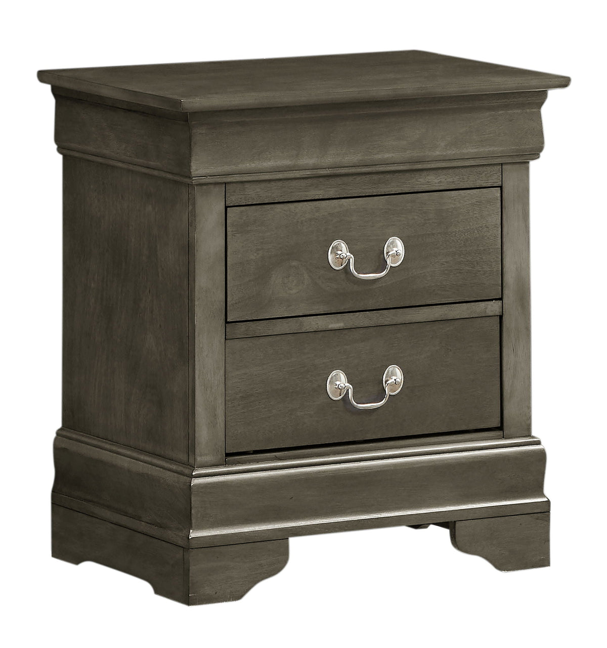 Louis Phillipe Wood Nightstand with Storage Drawers - Multiple Colors