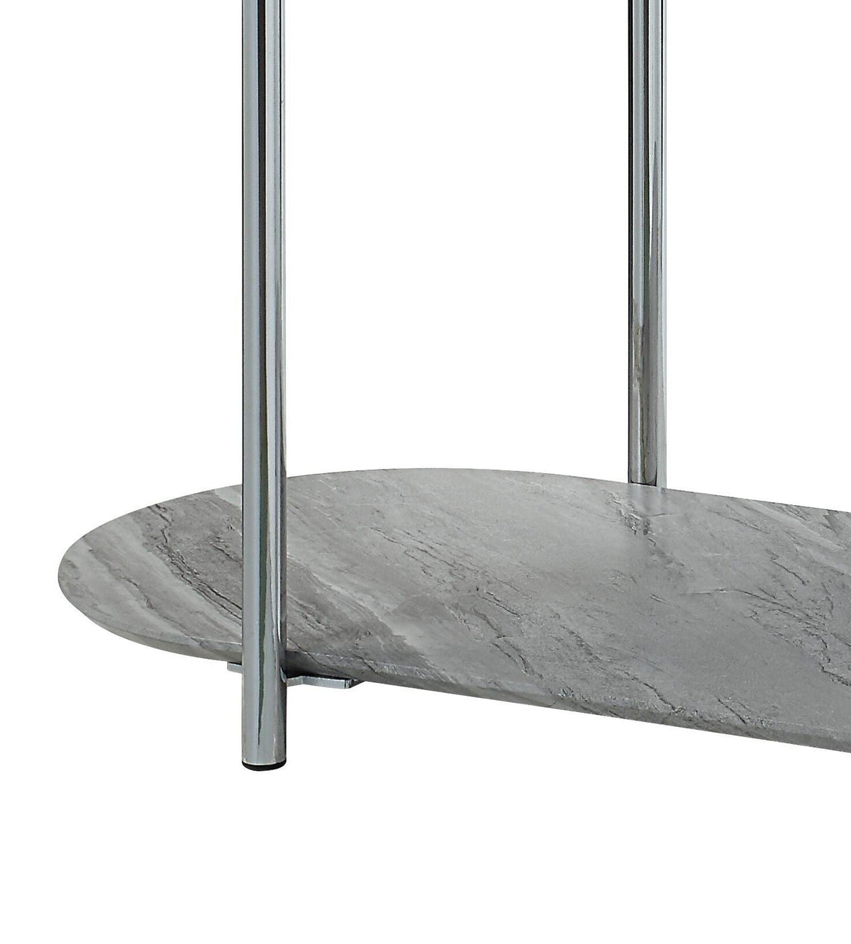 Yukino High Gloss Sofa Table with Sleek Metal Legs - Gray