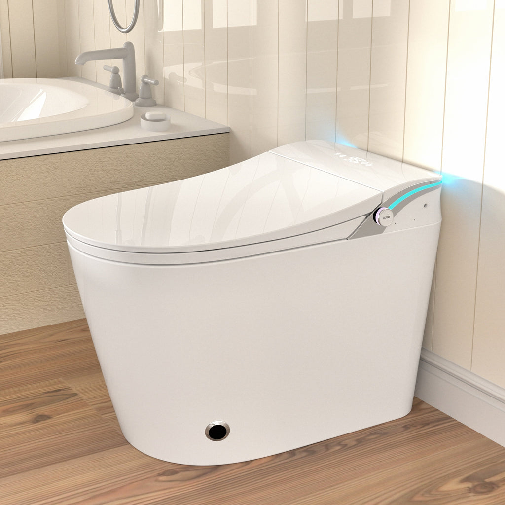 Modern Smart Toilet With Bidet and Auto Flush - Porcelain, Heated Seat
