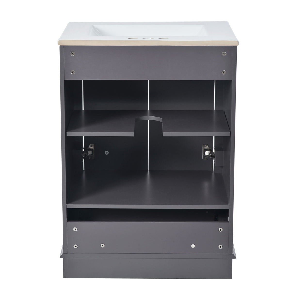 Modern Bathroom Vanity with Ceramic Sink Combo and Storage Cabinet - Multiple Colors